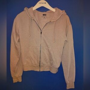 SO Light Beige Zip-Up Hoodie XS